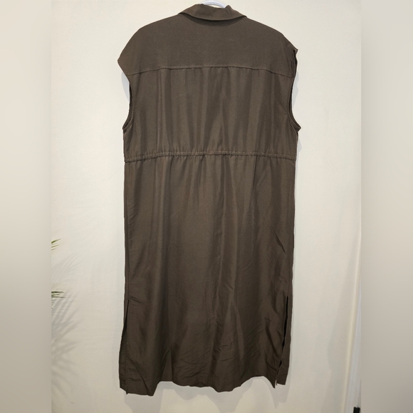 Old Navy Maternity Dolman Sleeve Utility Midi Dress size L black and green - Picture 9 of 10